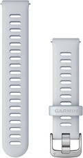 Řemínek Garmin Quick Release 18mm, silikonový, bílý, matně stříbrná přezka (Venu 2S, Vívoactive 4S, Vívomove 3S)