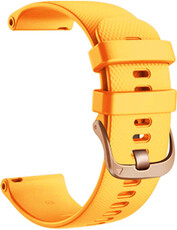 Řemínek Quick Release 18mm, silikonový, světle oranžový, růžově zlatá spona (Garmin Venu 2S, Vívoactive 4S, Vívomove 3S)