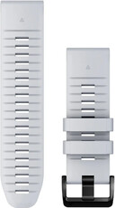 Řemínek Garmin QuickFit 26mm, silikonový, bílý/bílý, černá přezka (Fenix 7X/6X/5X, Tactix aj.)