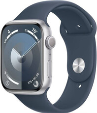 Apple Watch Series 9, GPS, 45mm Pouzdro ze stříbrného hliníku, sportovní řemínek M/L