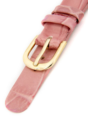 Dámský kožený růžový řemínek k hodinkám W-414-B