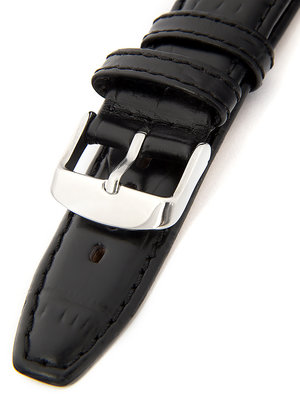 Pánský kožený černý řemínek k hodinkám M-8-A