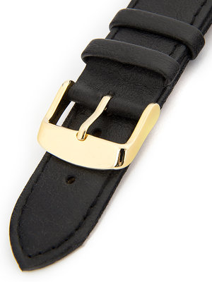 Pánský kožený černý řemínek k hodinkám W-405-AG
