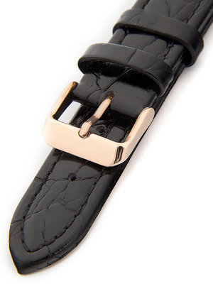 Unisex kožený černý řemínek k hodinkám HYP-01-NERO-RG
