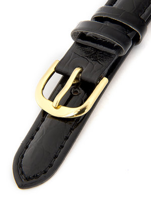 Dámský kožený černý řemínek k hodinkám R2-BK2