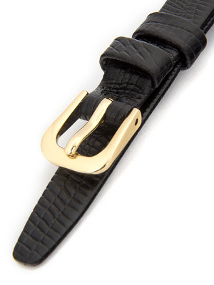 Dámský kožený černý řemínek k hodinkám R3-BK3