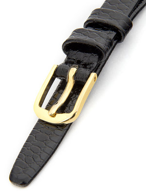 Dámský kožený černý řemínek k hodinkám R3-BK4