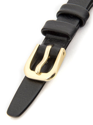 Dámský kožený černý řemínek k hodinkám R3-BKG5