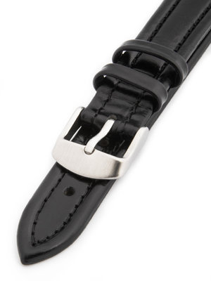 Unisex kožený černý řemínek k hodinkám BQ-43-A