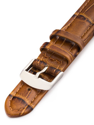 Unisex kožený hnědý řemínek k hodinkám ZC-76