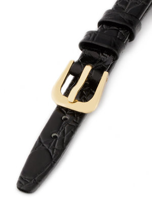 Dámský kožený černý řemínek k hodinkám R3-BKG7