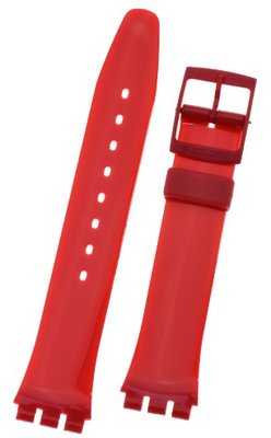 Dámský červený plastový řemínek k hodinkám Swatch AGR154