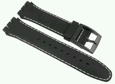 Unisex černý silikonový řemínek k hodinkám Swatch ASUOB711