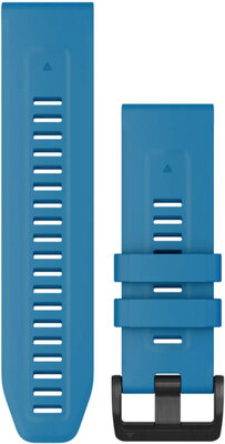 Řemínek Garmin QuickFit 26mm, silikonový, světle modrý, černá spona (Fenix 7X/6X/5X, Tactix aj.)