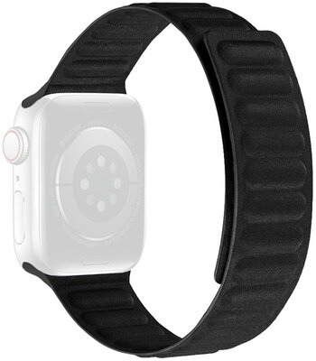 Řemínek pro Apple Watch 38/40/41mm, textilní magnetický tah, černý