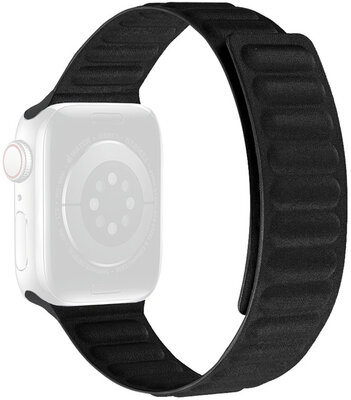 Řemínek pro Apple Watch 42/44/45mm, textilní magnetický tah, černý