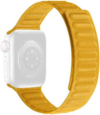 Řemínek pro Apple Watch 42/44/45mm, textilní magnetický tah, žlutý