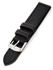 Unisex kožený černý řemínek k hodinkám H-5-A