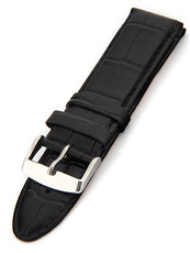 Unisex kožený černý řemínek k hodinkám HYP-01-NERO