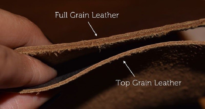Full-grain a Top-Grain leather