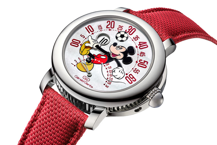 Gerald Genta Mickey Mouse s Jump Hour a bi-retrográdním zobrazením.
