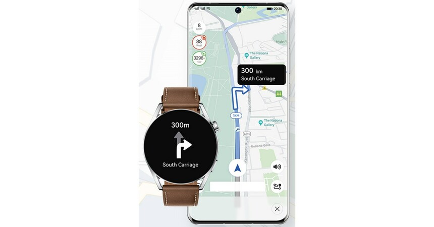Navigae Petal Maps v hodinkách Huawei