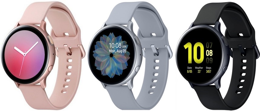 Samsung Galaxy Watch Active2 je ve 3 barevných variantách, každá ve 2 velikostech