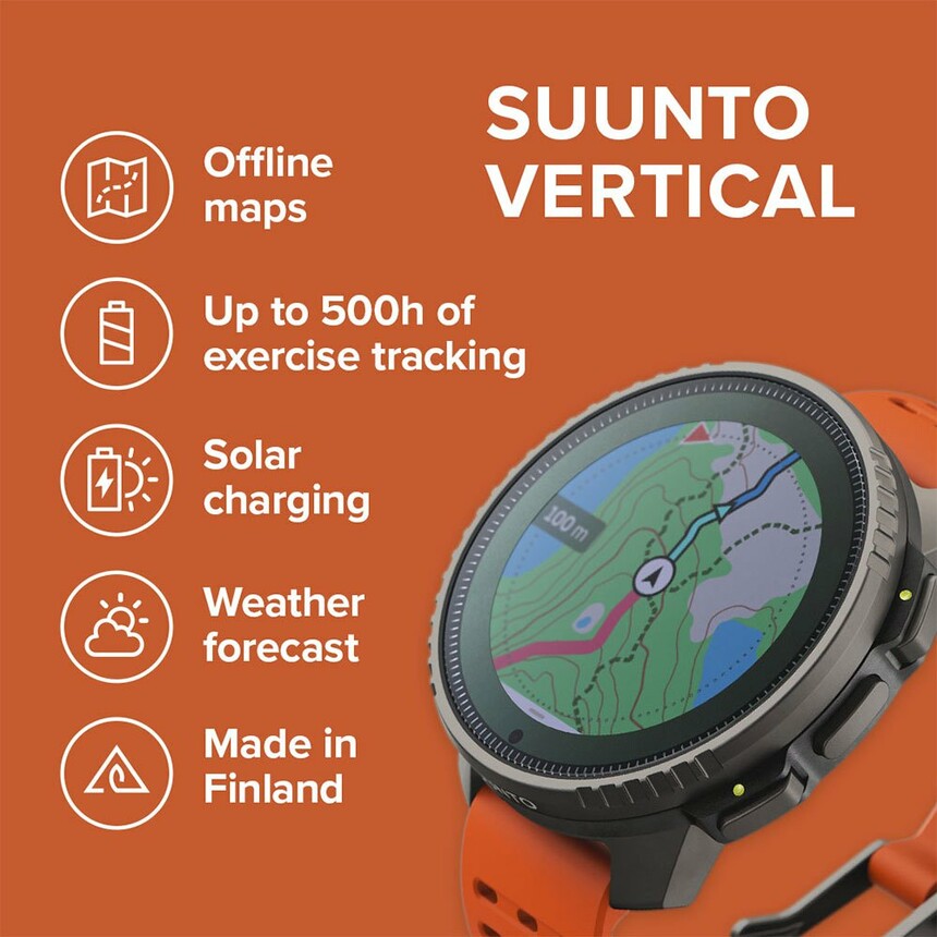 Ukázka mapy na hodinkách Suunto Vertical