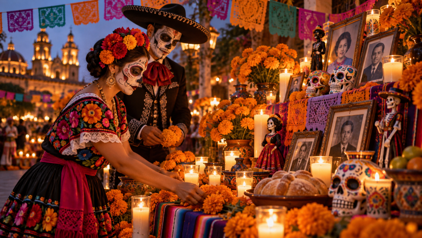 Dia des los Muertos. Vizualizace pomocí AI.