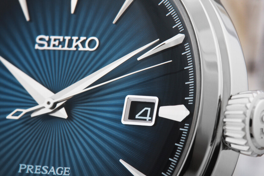 Detail číselníku Seiko Presage Automatic SRPB41J1 Blue Moon.