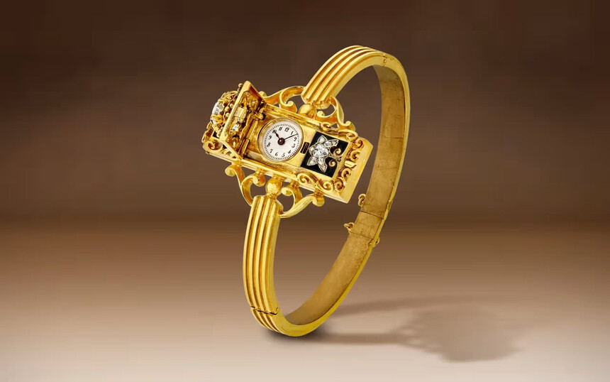 První švýcarské náramkové hodinky vytvořil Patek Philippe v roce 1868, kdy se většina hodinářských společností soustředila na výrobu kapesních hodinek. Náš hodinový nádech, vyrobený pro hraběnku Koscowicz z Maďarska, je vystaven v muzeu Patek Philippe v Ženevě.