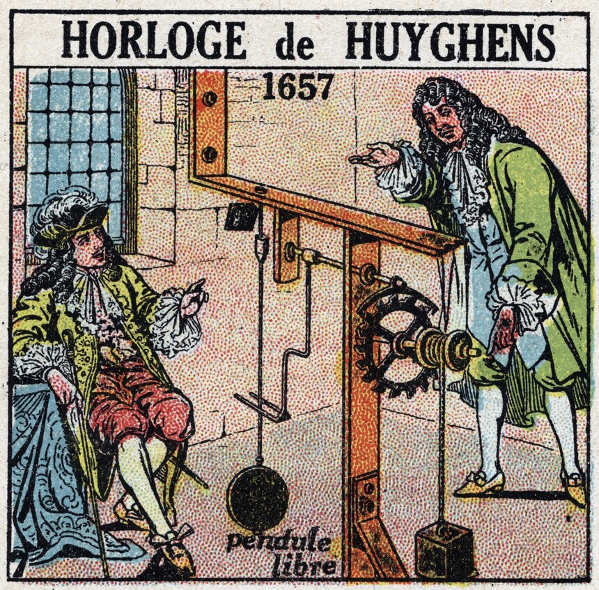 První pendlovky vynalez Huygens v roce 19. Foto: meisterdrucke.cz