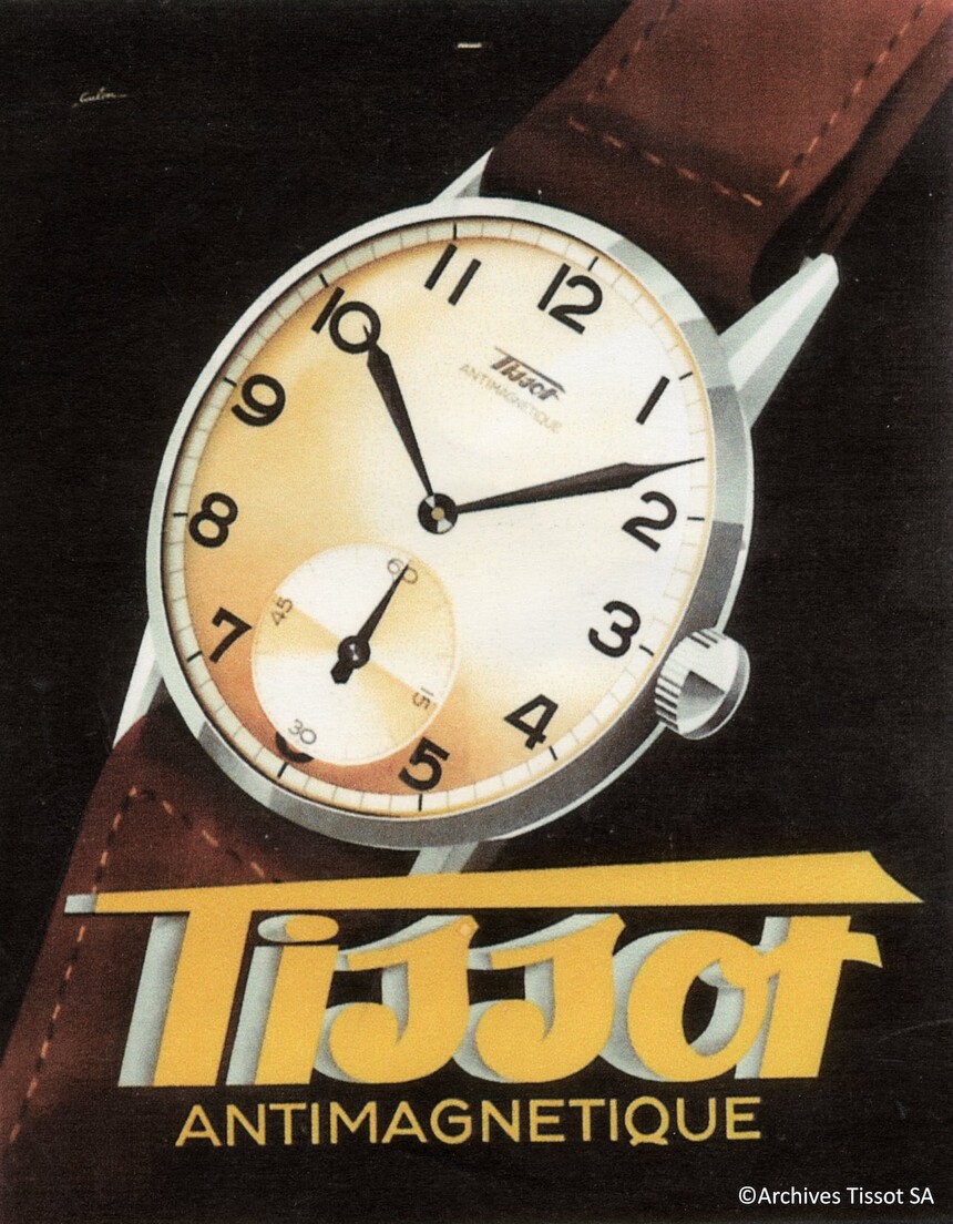 Reklama na Tissot Antimagnetique z roku 1930. Foto: Tissot Museum