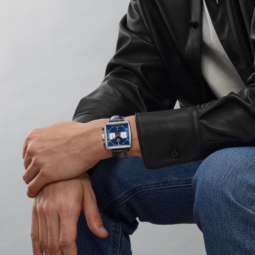 TAG Heuer Monaco CBL2111.FC6453 ze současné nabídky. Dodnes naprosto osobité. Foto: tagheuer.com