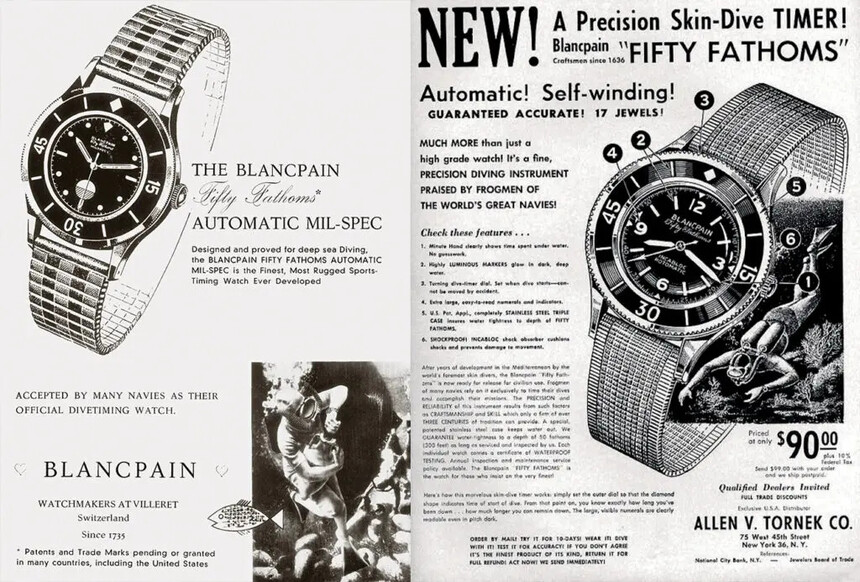 Reklama na moderní potápky Blancpain. Foto: blancpain.com