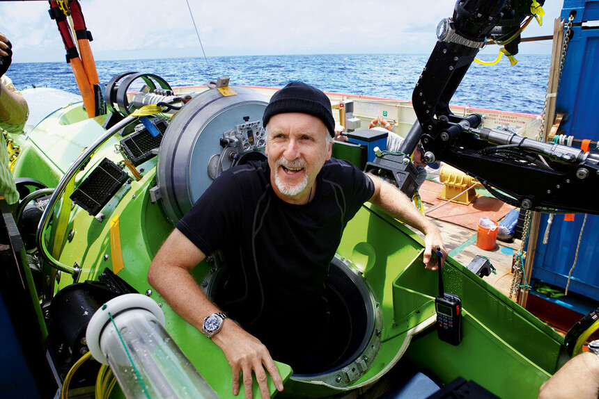 James Cameron při svém ponoření do Mariálnského příkopu. Foto: watchesbysjx.com