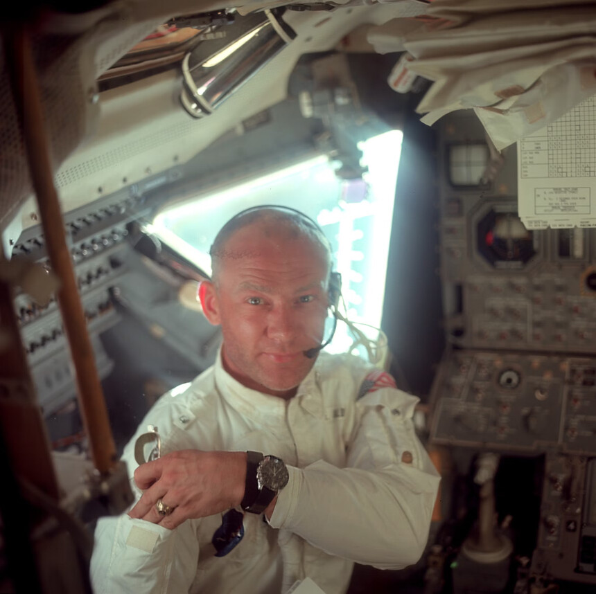 Buzz Aldrin a jeho Omega Speedmaster. Foto: nytimes.com