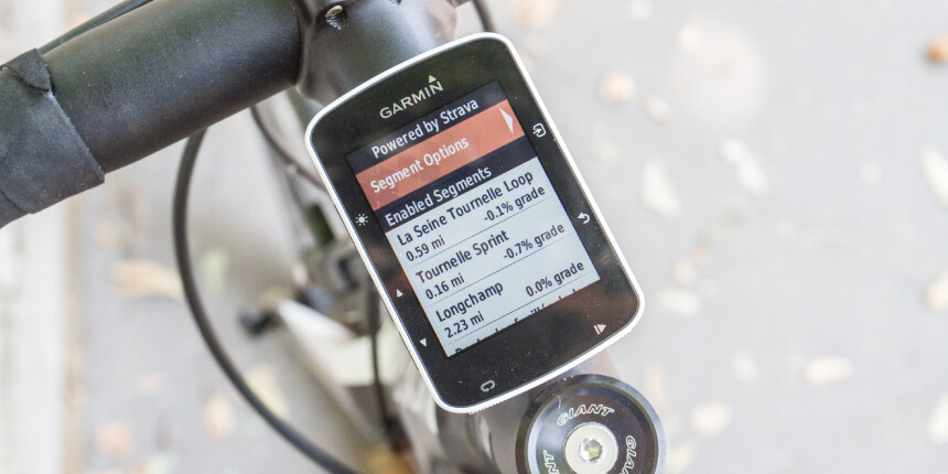 Segmenty ze Stravy na cyklopočítači Garmin Edge, zdroj: dcrainmaker.com