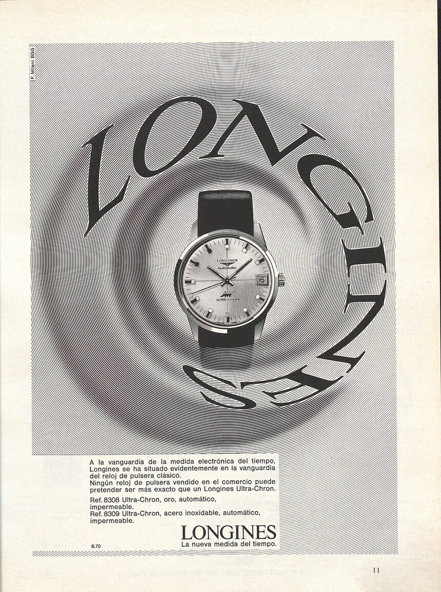 Model Ultra Chron z roku 1966 se strojkem L430 – první náramkové hodinky s hi-beat strojkem s přesností do 1 minuty za měsíc.