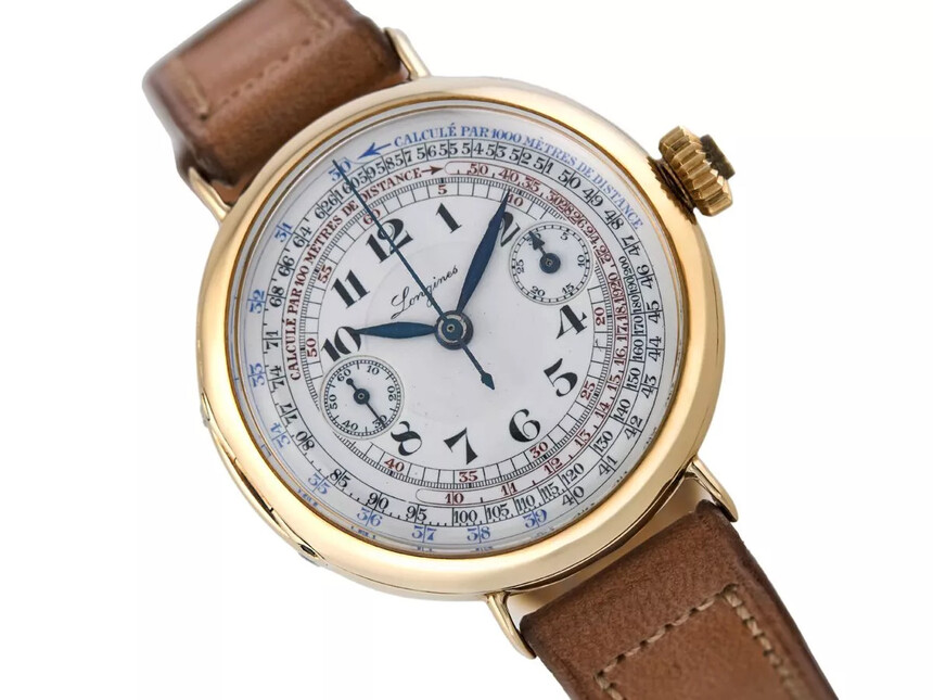 Longines Monopusher Chronograph s kalibrem 13.33Z, 1930. Foto: vintagegoldwatches.com