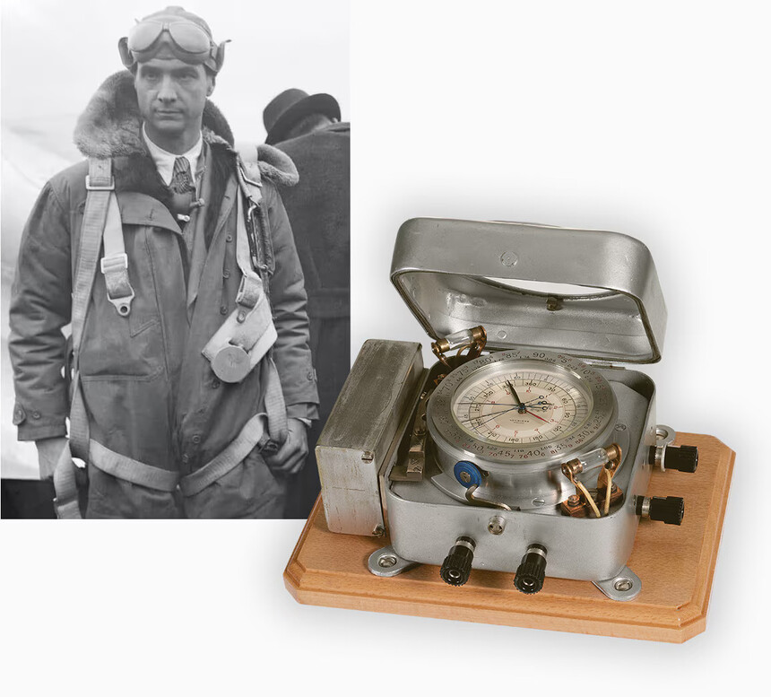 Longines Siderograf umožňoval navigování podle hvězd. Tento model měl Howard Hughes v roce 1938, kdyý obletěl svět. Foto: Longines
