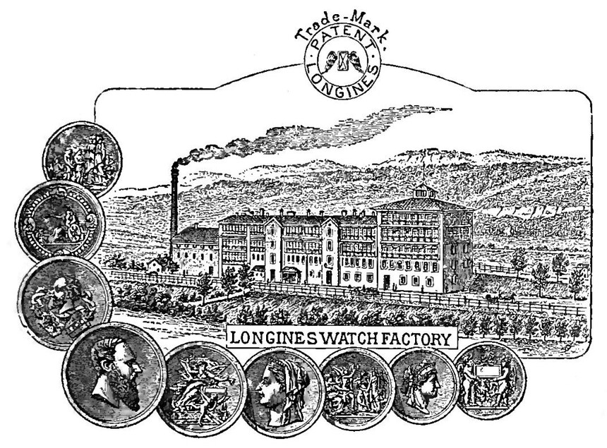 Továrna Longines, 1891. Zdroj: vintagewatchstraps.com