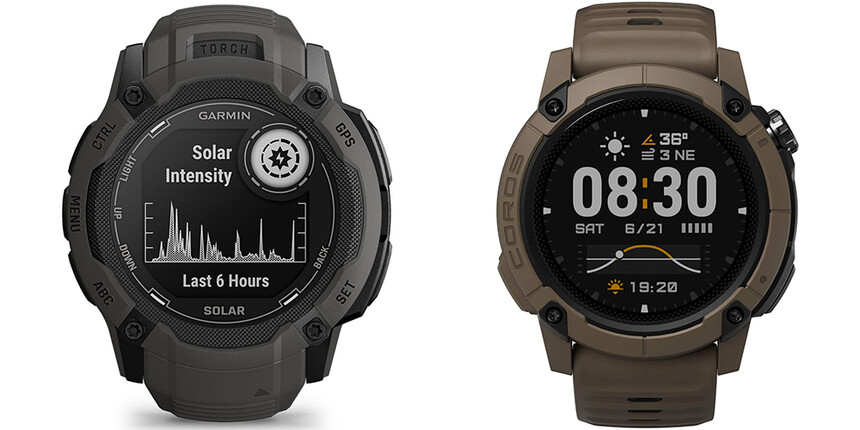 Vlevo – Garmin Instinct 2X, vpravo – Coros Nomad