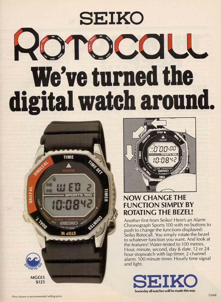 Původní reklama Seiko Rotocall z 80. let. Zdroj: Seiko
