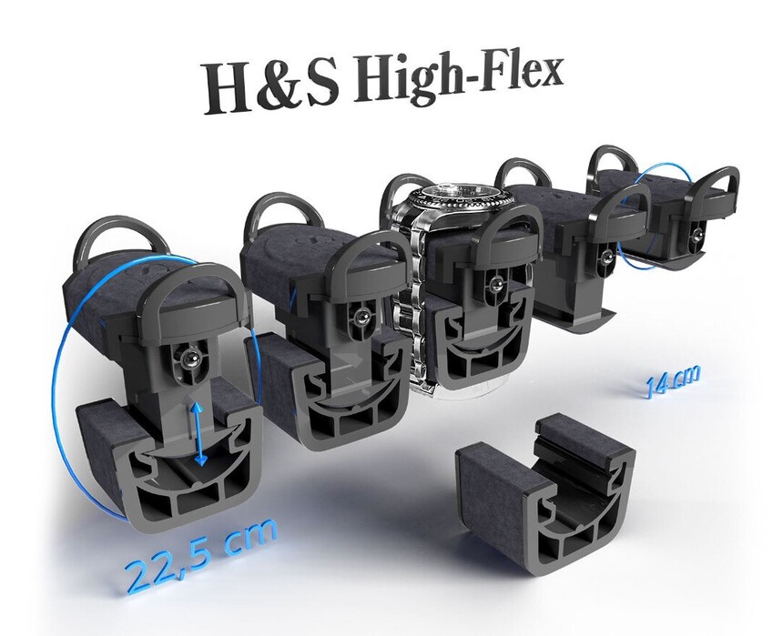 U kvalitních natahovačů se dá upravit velikost polštářků, aby hodinky perfektně seděly.