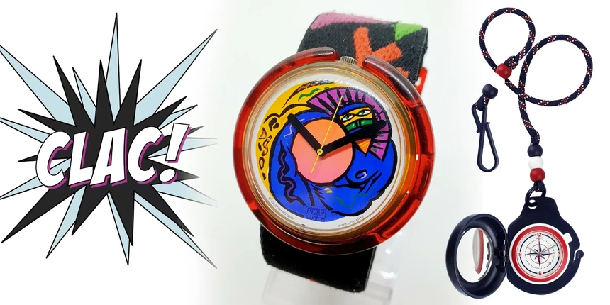 Koláž původního modelu Swatch POP!