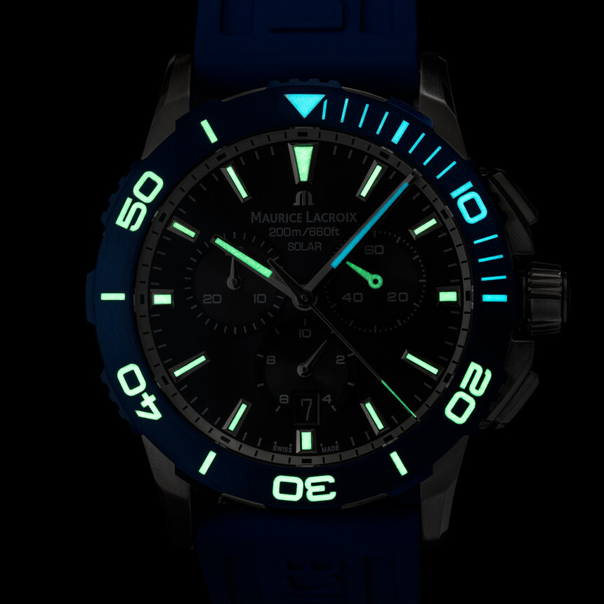 Luminiscence modelu Pontos S Solar Chronograph je stejná, jako u tříručky.