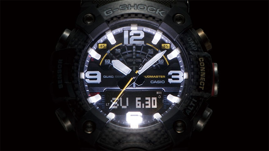 G-Shock Master of G Mudmaster GG-B100 osvětlení