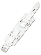 Unisex kožený bílý řemínek k hodinkám BH-5-B