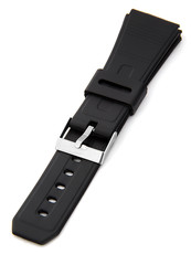 Unisex plastový černý řemínek k hodinkám P046